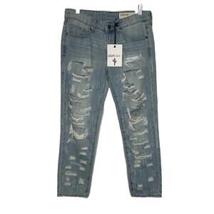 NWT Pistola Mid Rise Distressed Denim Jeans Slim Fit Women's Surf Side Size 27